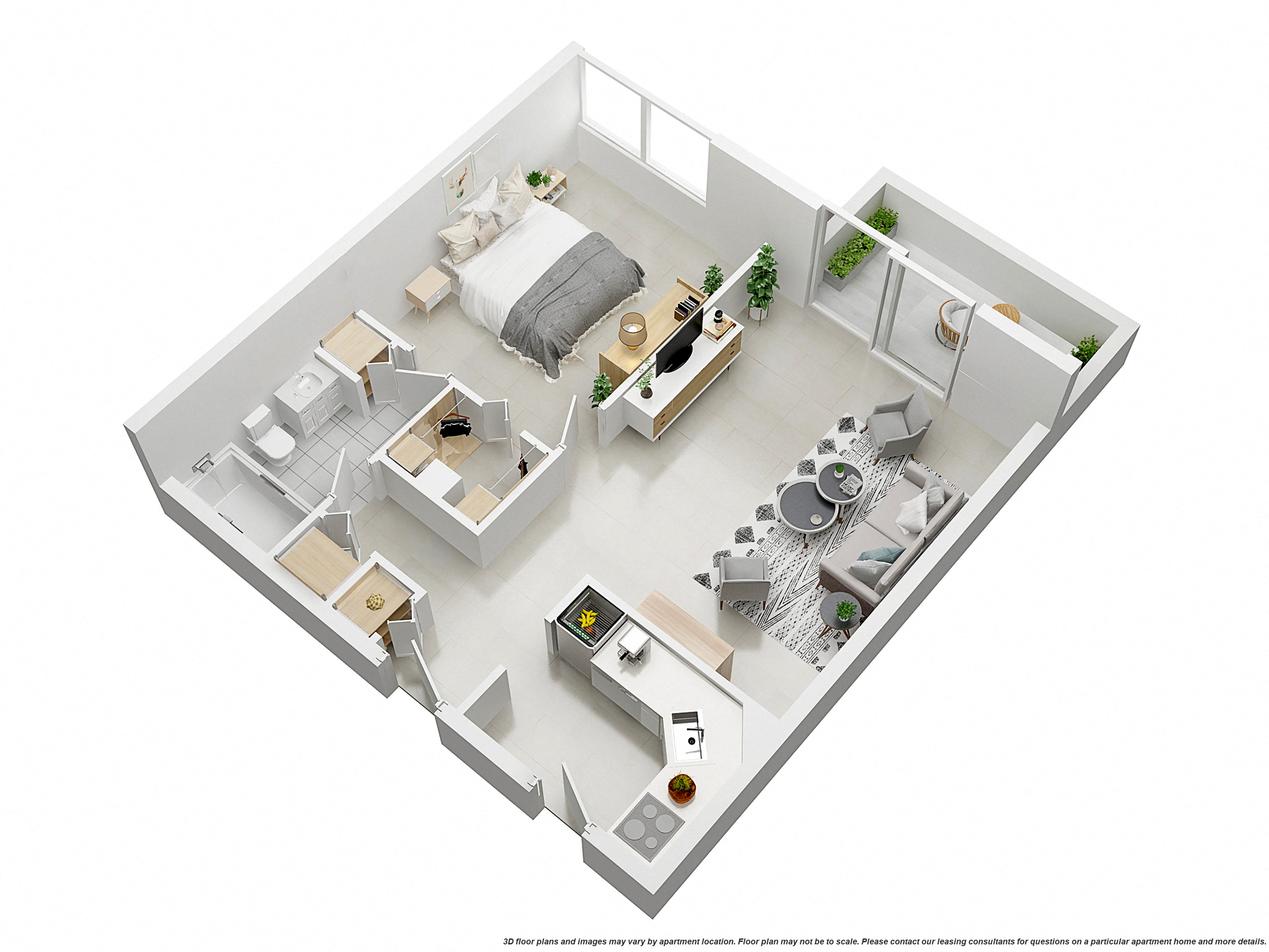 Floor plan for 1 bed, 1 bath, 825 sqft